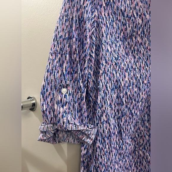 MiracleSuit X Talbots Swim Coverup Button Down Tunic Top Women’s Small Blue - Picture 5 of 8